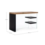 Pisalna miza LINE WOOD črna 120 x 50 – predstavitvena slika