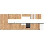 Poličnik ARA 30G 3P je sestavljen iz fronte in korpusa iz MDF plošče, debeline 16 mm. Robovi so iz melamina. Dimenzije: - D: 30 cm x V: 72 cm x G: 55 cm