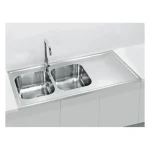 Inox pomivalno korito CP 100 je nasadno. Korito ima dve posode in odlagalno površino. Postavitev korita je univerzalna (levo ali desno). Minimalna širina