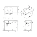 Inox pomivalno korito CP 100 je nasadno. Korito ima dve posode in odlagalno površino. Postavitev korita je univerzalna (levo ali desno). Minimalna širina