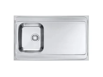 Inox pomivalno korito CP70 je nasadno. Korito ima odlagalno površino. Postavitev korita je univerzalna (levo ali desno). Minimalna širina omarice je 50 cm.