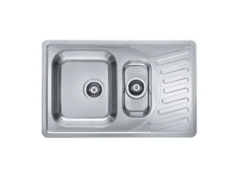 Inox pomivalno korito E110 je vgradno. Korito ima dve posodi, eno večjo in eno manjšo, ter odlagalno površino. Postavitev korita je univerzalna (levo ali