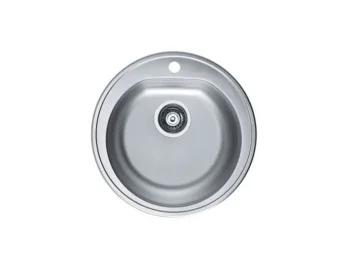 Inox pomivalno korito F 30 je vgradno. Minimalna širina omarice je 45 cm. Velikost posode je 34 cm x 42 cm x 16 cm. Dimenzija: - Fi korita je 51 cm Korito ne
