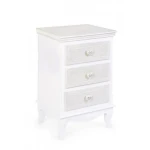 Predalnik 3C CHARLENE je kvalitetno narejena, dobavljiva v beli barvi. Izdelana je iz MDF-a. Material: - MDF Barva: - Bela Dimenzije: širina: 41cm globina: