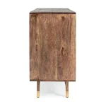 Predalnik 7C DHAVAL ima okvir iz lesa in MDF-ja. Ima jeklene ročaje. Material: - Les - MDF - Jekleni ročaji Barve: - Les - Mešane Dimenzije: širina: 110cm