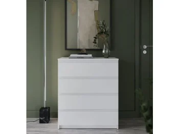 Predalnik EDI je predalnik s štirimi predali in dvema vratoma. Material: - Laminirana plošča - ABS robovi Dimenzije: - Š: 109 cm x V: 85 cm x G: 40 cm