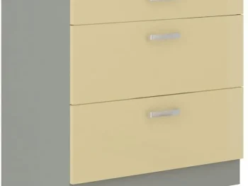 Kuhinjo ELITE je možno naročiti v kompletu (kuhinjski bloki ELITE) ali pa po posameznih elementih po vaši izbiri. Predalnik ELITE 80D 3P je sestavljen iz