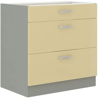 Kuhinjo ELITE je možno naročiti v kompletu (kuhinjski bloki ELITE) ali pa po posameznih elementih po vaši izbiri. Predalnik ELITE 80D 3P je sestavljen iz