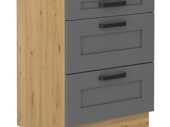 Kuhinjo LIMA je možno naročiti v kompletu (Kuhinjski bloki LIMA) ali pa po posameznih elementih po vaši izbiri. Predalnik LIMA D60 3P ima tri predale