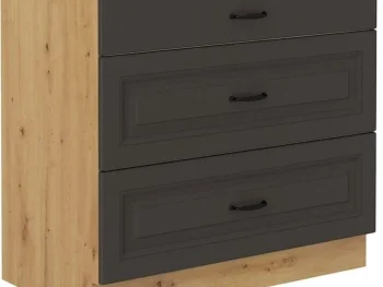 Kuhinjo PRESTIGE je možno naročiti v kompletu (Kuhinjski bloki PRESTIGE) ali pa po posameznih elementih po vaši izbiri. Predalnik PRESTIGE 80D 3P je