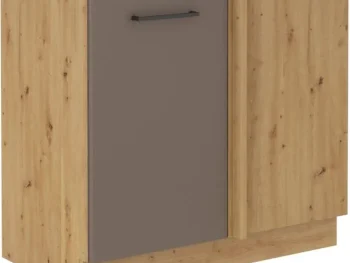 Kuhinjo OMIA je možno naročiti v kompletu (Kuhinjski bloki OMIA) ali pa po posameznih elementih po vaši izbiri. Spodnja kotna omara OMIA 105D ima fronto