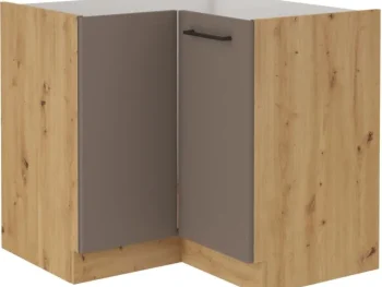 Kuhinjo OMIA je možno naročiti v kompletu (Kuhinjski bloki OMIA) ali pa po posameznih elementih po vaši izbiri. Spodnja kotna omara OMIA 89x89D ima fronti