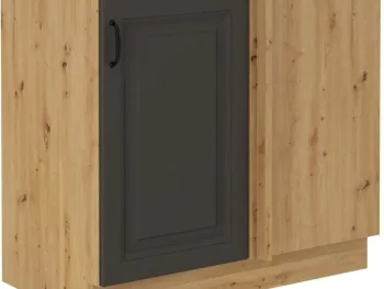 Kuhinjo PRESTIGE je možno naročiti v kompletu (Kuhinjski bloki PRESTIGE) ali pa po posameznih elementih po vaši izbiri. Spodnja kotna omara PRESTIGE D105 je