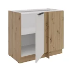 Kuhinjo SOLA je možno naročiti v kompletu (Kuhinjski bloki SOLA) ali pa po posameznih elementih po vaši izbiri. Spodnja kotna omara SOLA 105 D je