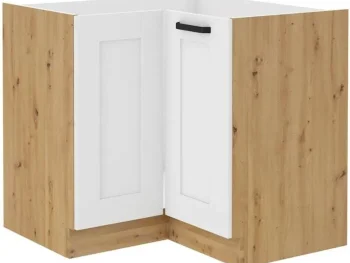 Kuhinjo VANESA je možno naročiti v kompletu (Kuhinjski bloki VANESA) ali pa po posameznih elementih po vaši izbiri. Spodnja kotna omara VANESA 90 x 90D je