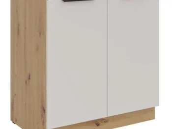 Kuhinjo SOLA je možno naročiti v kompletu (Kuhinjski bloki SOLA) ali pa po posameznih elementih po vaši izbiri. Spodnja omara SOLA 80D je sestavljena iz MDF