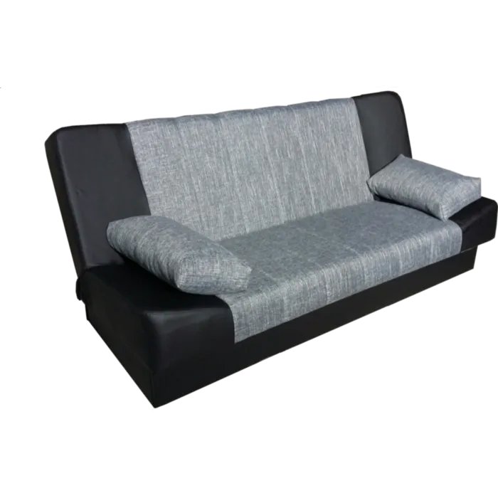 Trosed HAITI - črna Trosed HAITI v črnem umetnem usnju / sivem blagu je moderen in mladosten trosed. Trosed ima funkcijo, da se raztegne v udobno ležišče. Ima tudi prostoren