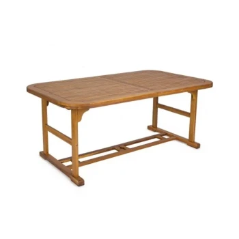 Vrtna raztegljiva miza NOEMI RETT 180-240X100 je narejena iz lesa z dvojnim robom. Čez ima oljno oblogo. Material: - Les Barva: - Akacijev les Dimenzije: