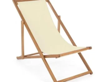 Vrtni ležalnik NOEMI ECRU' je narejen iz lesa z oljnim premazom. Ima poliestrsko tkanino. Dimenzije: širina: 60cm globina: 106cm višina: 88cm višina: 311cm