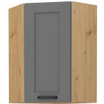 Kuhinjo LIMA je možno naročiti v kompletu (Kuhinjski bloki LIMA) ali pa po posameznih elementih po vaši izbiri. Zgornja kotna omara LIMA 60x60G 90V je