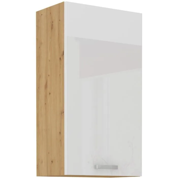 Kuhinjo TISA je možno naročiti v kompletu (kuhinjska bloka TISA) ali pa po posameznih elementih po vaši izbiri.  Zgornja omara TISA 45G 90V fronta je