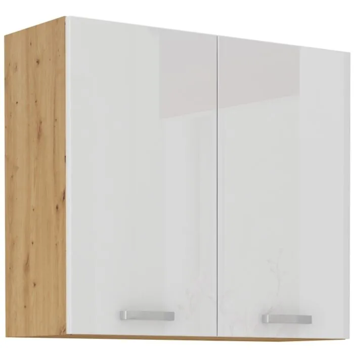 Kuhinjo TISA je možno naročiti v kompletu (kuhinjska bloka TISA) ali pa po posameznih elementih po vaši izbiri. Zgornja omara TISA 80G fronta je izdelana iz