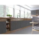 Kuhinjo PARIZ je možno naročiti v kompletu (Kuhinjska bloka PARIZ) ali pa po posameznih elementih po vaši izbiri. Zgornji poličnik PARIZ 15G je narejen iz