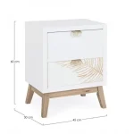 Nočna omarica 2C FOLIUM je narejena iz laminirane plošče, ročaji so jekleni. Dimenzije: širina: 45cm globina: 30cm višina: 60cm