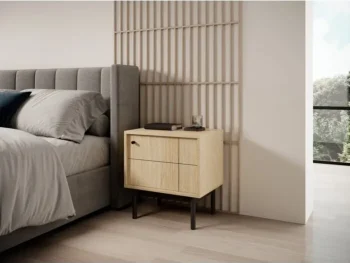 Nočna omarica JAPONI hrast je elegantna in preprosta. Odlično se poda v vsak dnevni prostor. Narejena je iz visokokakovostnih materialov, kar zagotavlja