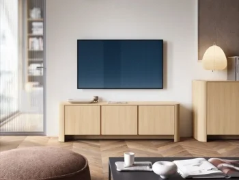 TV omarica BARBA je elegantna in preprosta. S svojo obliko in kakovostjo se poda v vsak dnevni prostor. Narejena je it kakovostnega MDF-ja. Ima nogice posebne