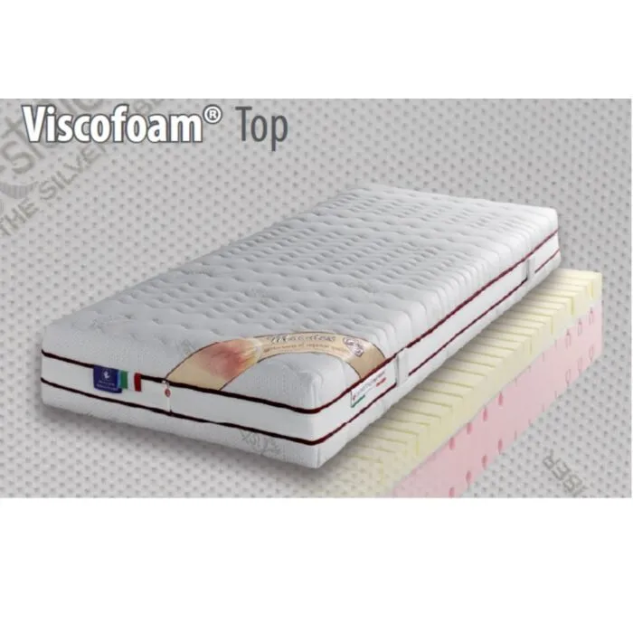 Vzmetnica VISCOFOAM Top, Italijanskega proizvajalca vzmetnic, je narejena iz Viscofoama debeline 5 cm in Newlattex puro debeline 13 cm. Kakovostno 7