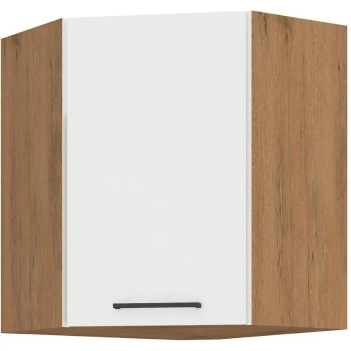 Zgornja kotna omara PARIZ GLOS 60 x 60G Kuhinjo PARIZ je možno naročiti v kompletu (Kuhinjska bloka PARIZ) ali pa po posameznih elementih po vaši izbiri. Zgornja kotna omara PARIZ GLOS 60 x 60G je