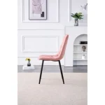 Jedilni stol MILA velvet roza je odlična rešitev za kombiniranje v minimalističen ali industrijski stil prostora. Kombinacija sivega prešitega blaga s
