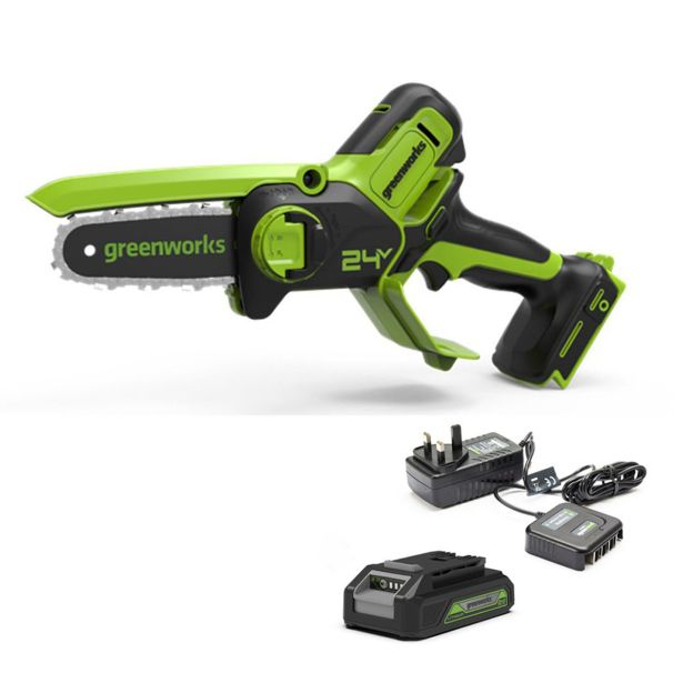 AKUMULATOR. VERIŽNA ŽAGA GREENWORKS 24V Z 2AH BATERIJO+ POLNILNIK
