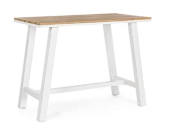 Barska miza SKIPPER 131X73 bela, sodoben in eleganten dizajn združuje trpežen prašno barvan aluminijast okvir s poliestrsko zaščito, ter mizno ploščo iz