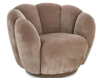 Fotelj TULIP beige je eleganten in udoben. Okvir je narejen iz vezanega lesa. Ogloga je narejena iz mehke in udobne pene. Ima elegantno obliko tulipana,