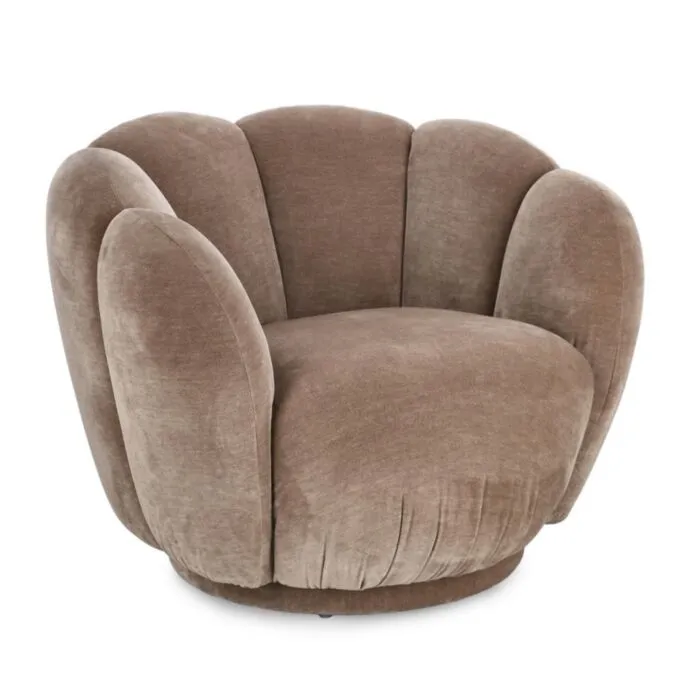 Fotelj TULIP beige je eleganten in udoben. Okvir je narejen iz vezanega lesa. Ogloga je narejena iz mehke in udobne pene. Ima elegantno obliko tulipana,