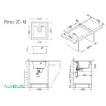 GRANITAL POMIVALNO KORITO ALVEUS ATROX 20, ARCTIC G11 470X500 MM – dodatni pogled 2