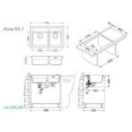 GRANITAL POMIVALNO KORITO ALVEUS ATROX 50, TERRA G22 790X500 MM – dodatni pogled 2