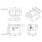 GRANITAL POMIVALNO KORITO ALVEUS ATROX 50, TERRA G22 790X500 MM – dodatni pogled 3