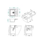 GRANITAL POMIVALNO KORITO ALVEUS CADIT 10, G22 TERRA 590X500 MM – dodatni pogled 2