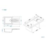 GRANITAL POMIVALNO KORITO ALVEUS CADIT 50, G22 TERRA 1000X500 MM – dodatni pogled 1