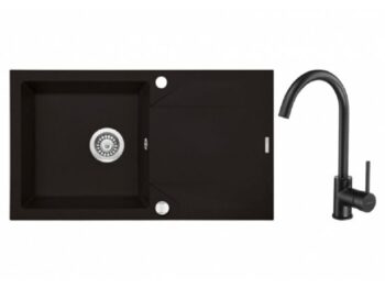 GRANITAL POMIVALNO KORITO DEANTE EVORA ZQJY N113 SET Z ARMATURO