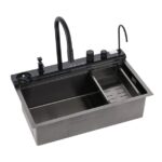 GRANITAL POMIVALNO KORITO INTER CERAMIC SMART IN PIPA ČRNA