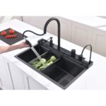GRANITAL POMIVALNO KORITO INTER CERAMIC SMART IN PIPA ČRNA – crna