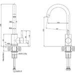 GRANITAL POMIVALNO KORITO QUADRON BEN 116 + KATE ČRN SET Z ARMATURO – crn