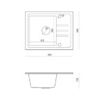 GRANITAL POMIVALNO KORITO QUADRON BEN 116 + KATE ČRN SET Z ARMATURO – crn