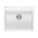 GRANITAL POMIVALNO KORITO QUADRON KURT 110 + MAGGIE BELA SET Z ARMATURO – dodatni pogled 3