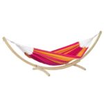 GUGALNA MREŽA AMAZONAS KOMPLET STOJALO KRONOS + VISEČA MREŽA SANTANA PINK