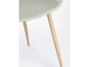 Jedilni stol OPTIK zelen je eleganten in kakovosten jedilni stol, ki s svojo barvo in obliko popestri vsak prostor. Noge so narejene iz kovine z videzom lesa.